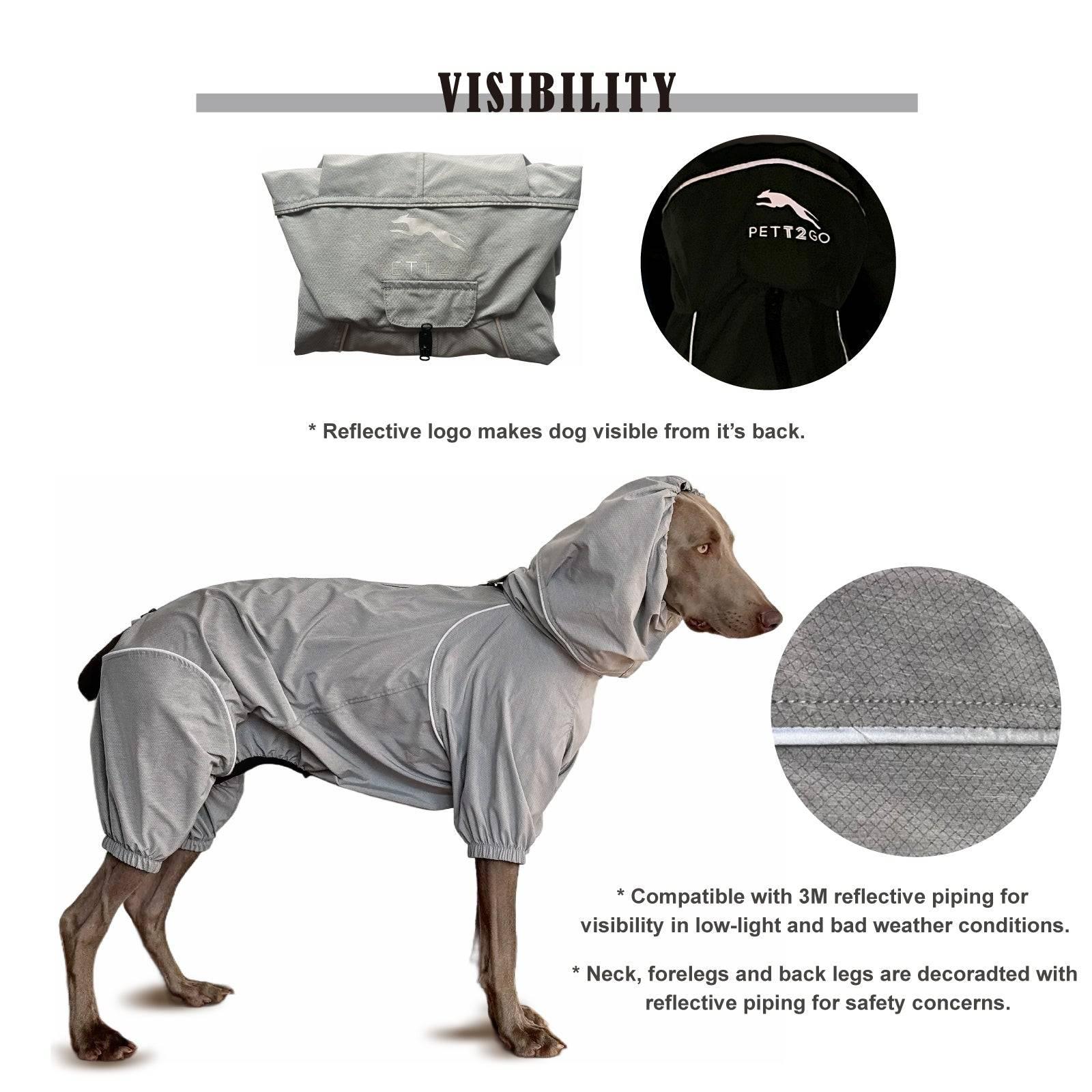 Dog Lightweight Windbreaker-Dog Outdoor Jacket-Grey - PETT2GO