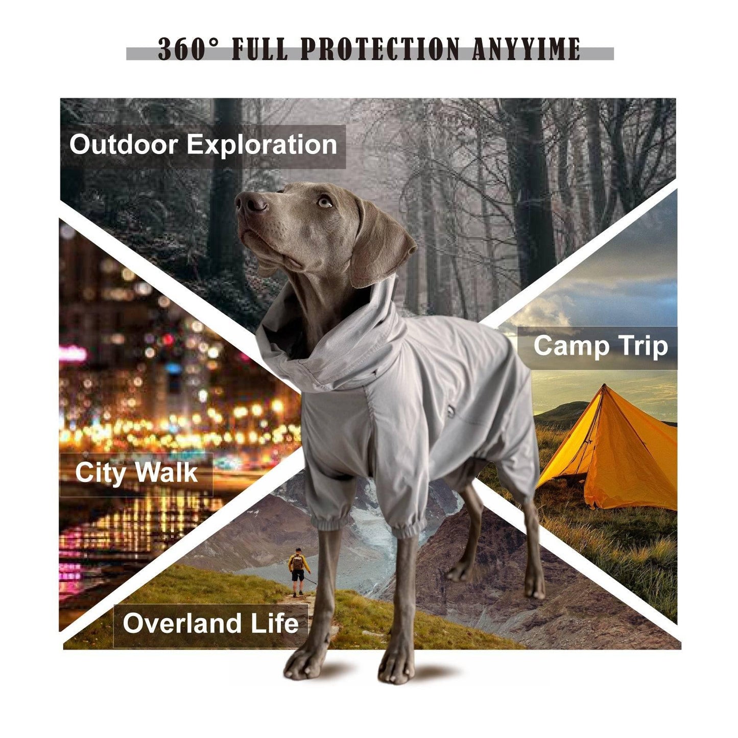 Dog Lightweight Windbreaker-Dog Outdoor Jacket-Grey - PETT2GO