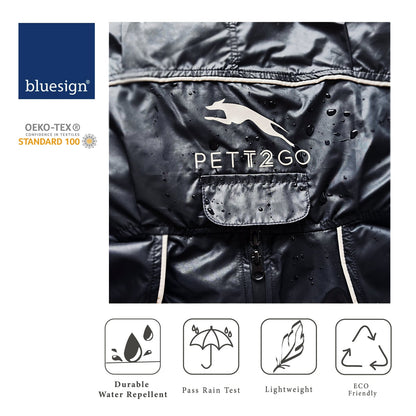 Dog Lightweight Windbreaker - Dog Outdoor Jacket - Coal Black [USA] - PETT2GO