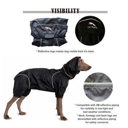 Dog Lightweight Windbreaker-Dog Outdoor Jacket-Coal Black [USA] - PETT2GO