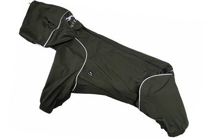 Dog Lightweight Windbreaker-Dog Outdoor Jacket-Dark Olive - PETT2GO