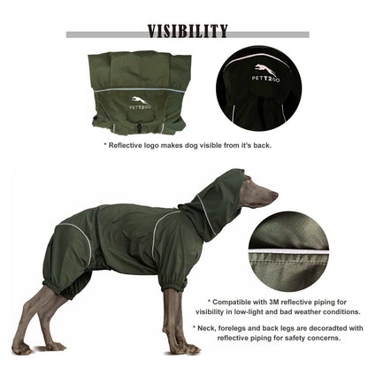 Dog Lightweight Windbreaker-Dog Outdoor Jacket-Dark Olive - PETT2GO